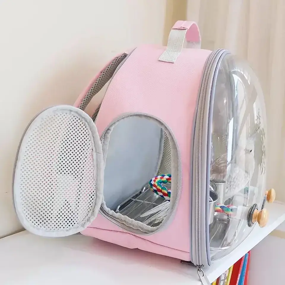 Bird Backpack Bird Carrier Travel Bag for Birds ParrotS Small Pet Acrylic Bubble Portable Bird Cage Outdoor Travel Hiking 3