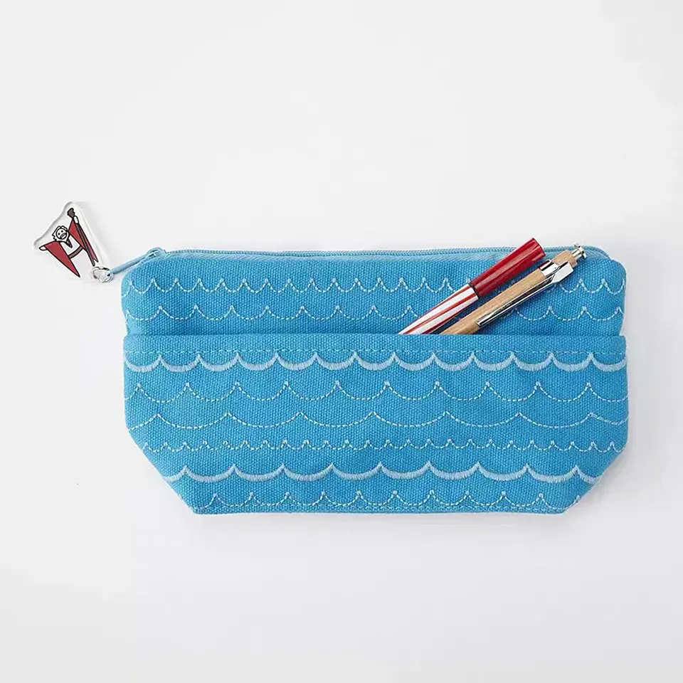 School Supplies Storage Bag with Whimsical Aquatic Art; Creative Large Capacity Cartoon Oceanic Cosmetic Pouch 1