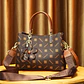 Fashion vintage exquisite printed women's handbag, texture single shoulder crossbody bag, small flower pendant decoration - Miniatura 1