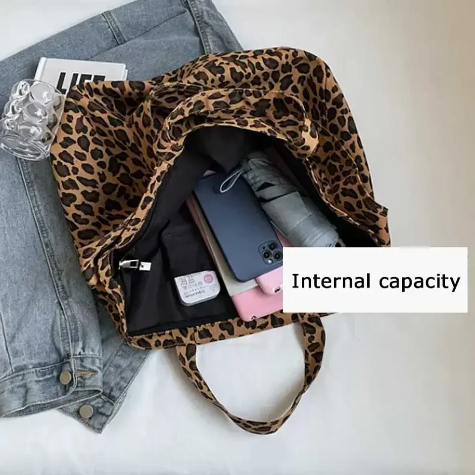 Leopard Design 2024 Korean Fashion Big Crossbody Bags for Women Travel Handbag Lady Shopper Shopping Shoulder Bag Bolsa Feminina 6