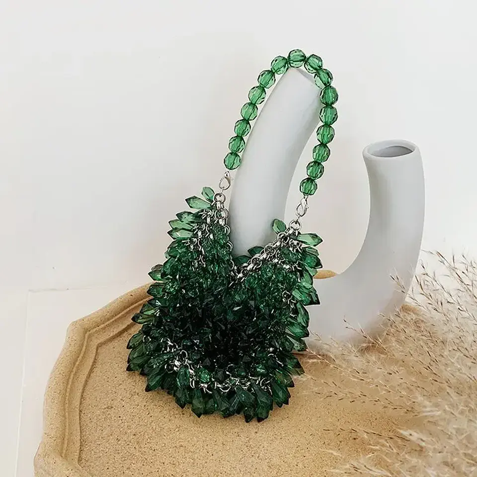Beaded Handbag Sweet Bride's Handbag Fashion Dinner Bag Banquet Bag Women's Shoulder Bag 2