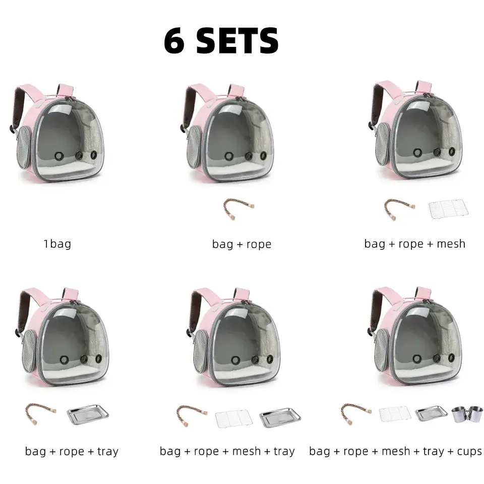 Bird Backpack Bird Carrier Travel Bag for Birds ParrotS Small Pet Acrylic Bubble Portable Bird Cage Outdoor Travel Hiking 6
