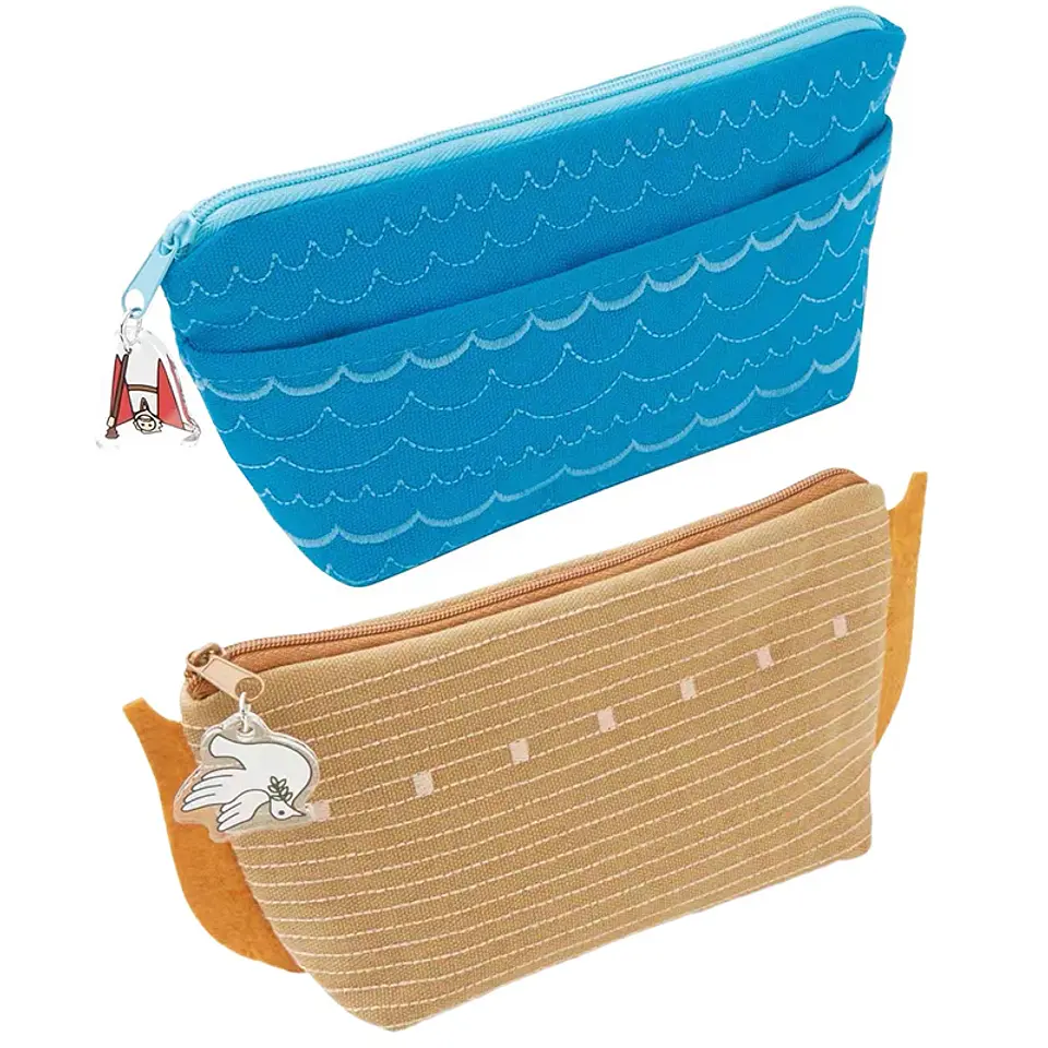 School Supplies Storage Bag with Whimsical Aquatic Art; Creative Large Capacity Cartoon Oceanic Cosmetic Pouch 5