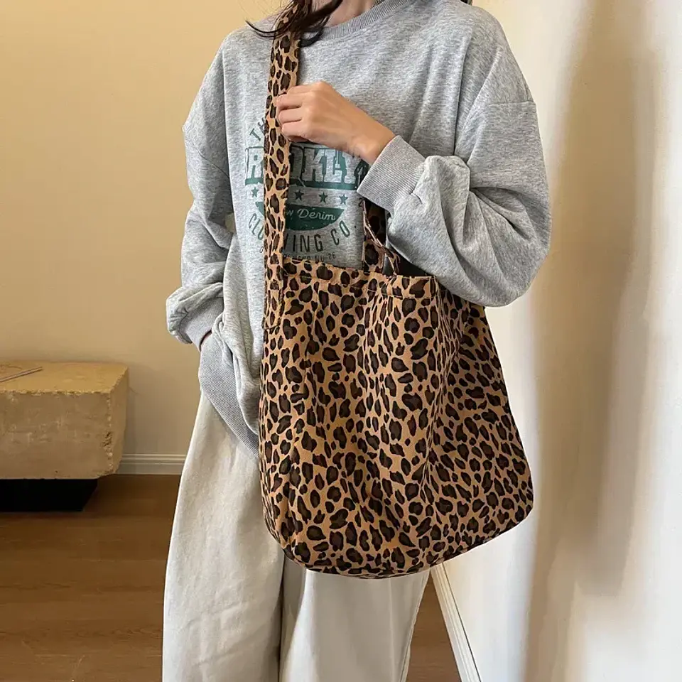 Leopard Design 2024 Korean Fashion Big Crossbody Bags for Women Travel Handbag Lady Shopper Shopping Shoulder Bag Bolsa Feminina 8