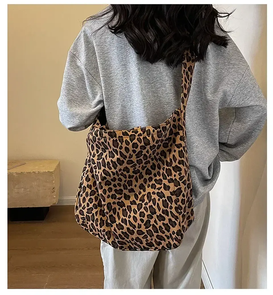 Leopard Design 2024 Korean Fashion Big Crossbody Bags for Women Travel Handbag Lady Shopper Shopping Shoulder Bag Bolsa Feminina 9
