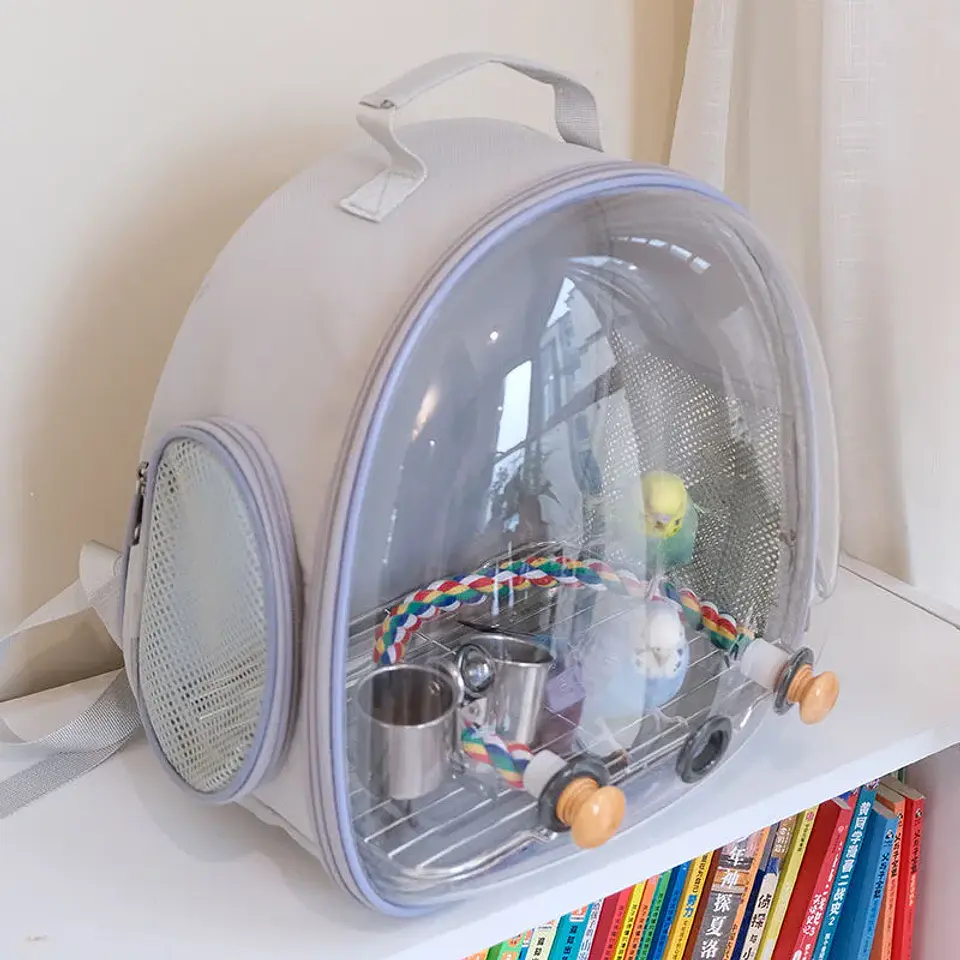 Bird Backpack Bird Carrier Travel Bag for Birds ParrotS Small Pet Acrylic Bubble Portable Bird Cage Outdoor Travel Hiking 10