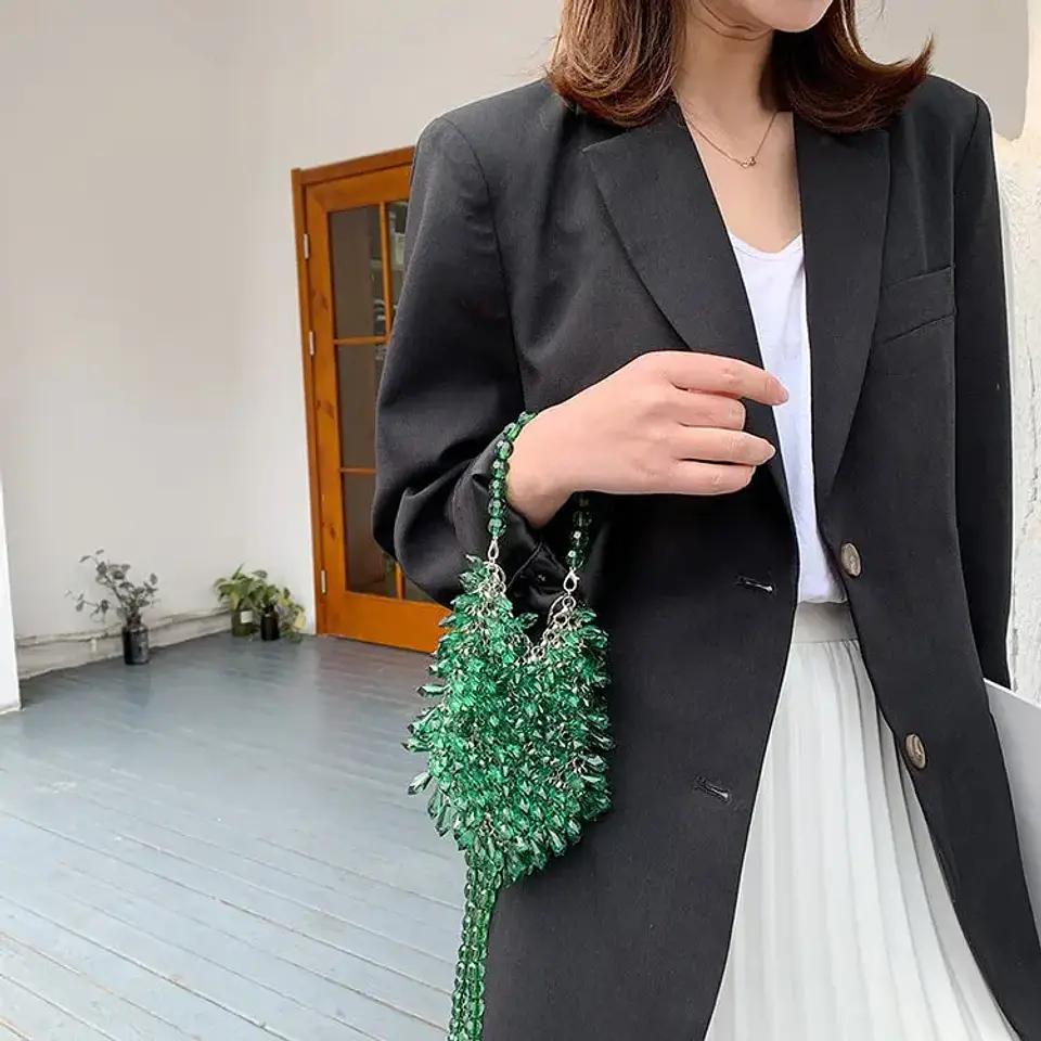 Beaded Handbag Sweet Bride's Handbag Fashion Dinner Bag Banquet Bag Women's Shoulder Bag 11