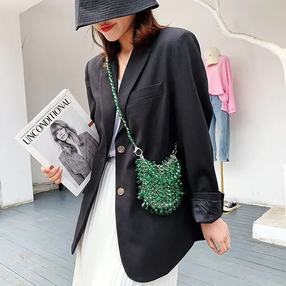 Beaded Handbag Sweet Bride's Handbag Fashion Dinner Bag Banquet Bag Women's Shoulder Bag 12