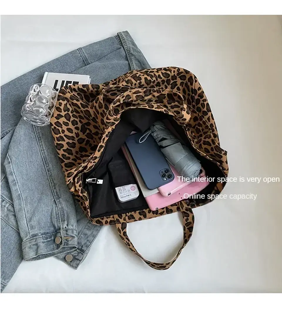 Leopard Design 2024 Korean Fashion Big Crossbody Bags for Women Travel Handbag Lady Shopper Shopping Shoulder Bag Bolsa Feminina 15