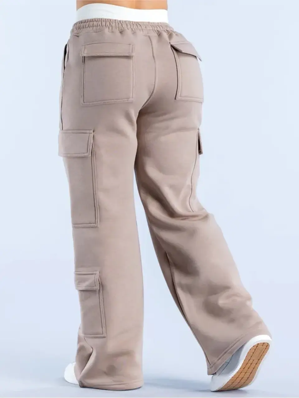 Ropa Mujer Fashion Solid Color Casual Pocket Versatile Pant Spring Temperament Commuting Loose Personality Sports Straight Pants 5
