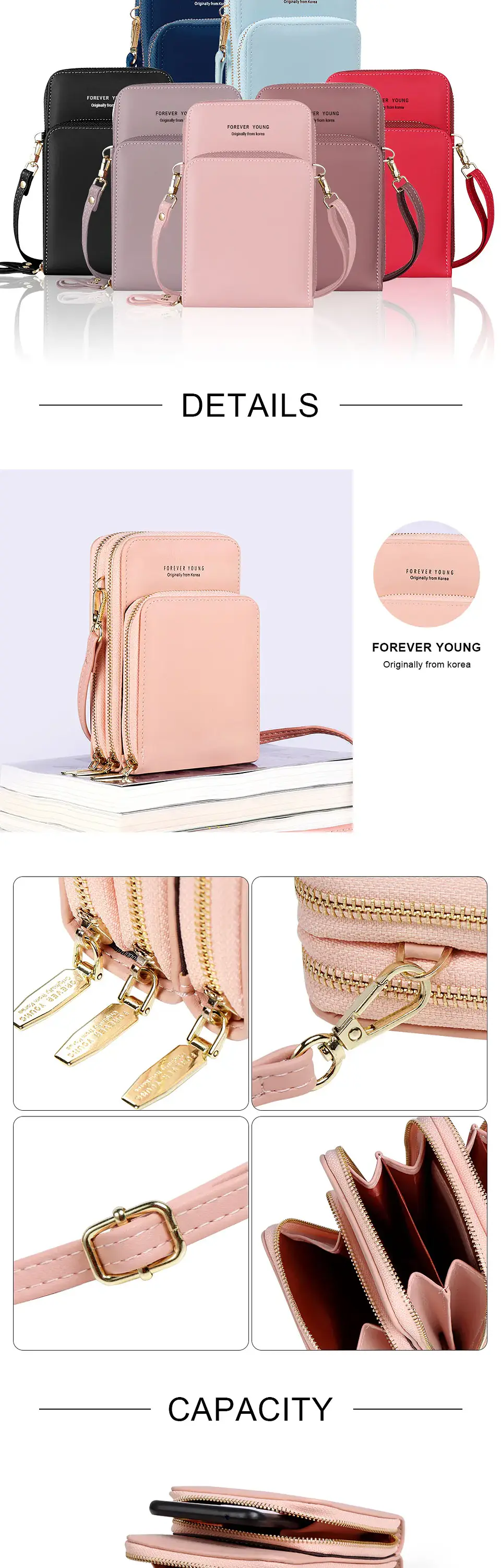 Buylor Summer PU Leather Crossbody Cell Phone Bag Women Mini Wallet Shoulder Card Holder Small Mobile Phone Pouch Messenger Bag 14