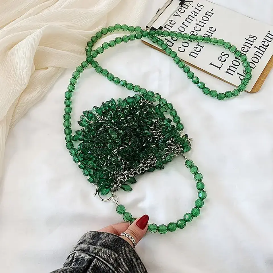 Beaded Handbag Sweet Bride's Handbag Fashion Dinner Bag Banquet Bag Women's Shoulder Bag 19