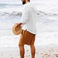 рубашка 2026 Men Shirts Hooded Solid Color Long Sleeve Tops Casual Buttons Cotton Linen Vintage Summer Beach Shirts - Miniatura 15