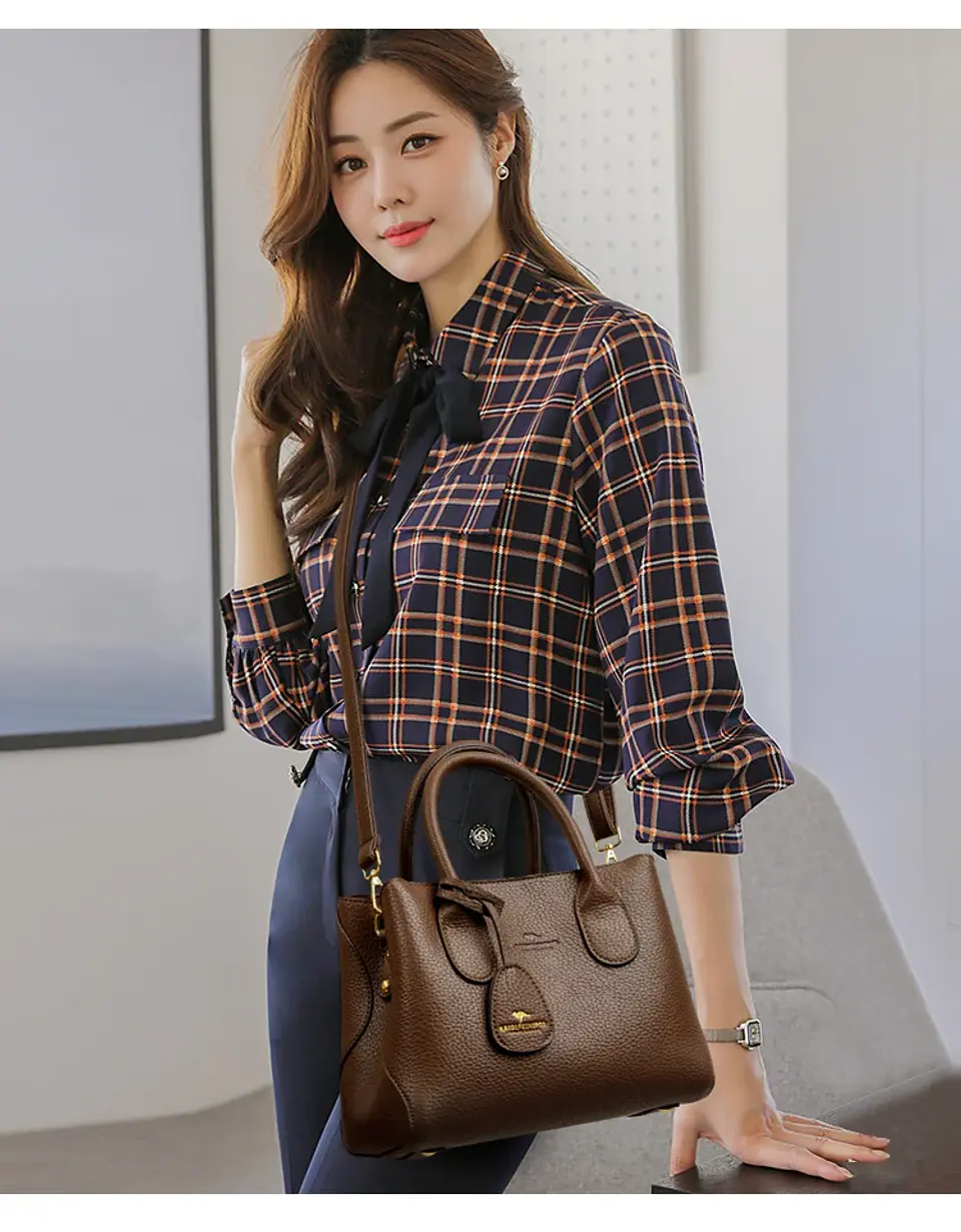 3-layer Design Women's Handbags Luxury Shoulder Crossbody Bags High Quality Soft Leather Bag Ladies Fashion Messenger Sac A Main 19