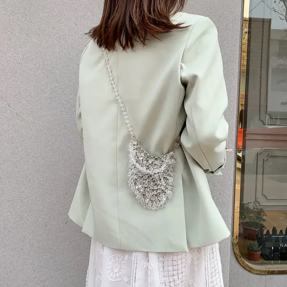 Beaded Handbag Sweet Bride's Handbag Fashion Dinner Bag Banquet Bag Women's Shoulder Bag 25