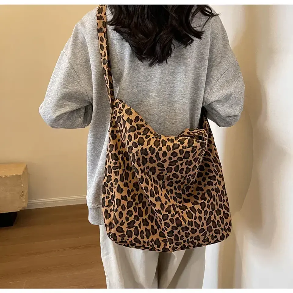 Leopard Design 2024 Korean Fashion Big Crossbody Bags for Women Travel Handbag Lady Shopper Shopping Shoulder Bag Bolsa Feminina 27