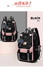 large school bags for teenage girls canvas schoolbag student book bag fashion black pink teen school backpack - Miniatura 29