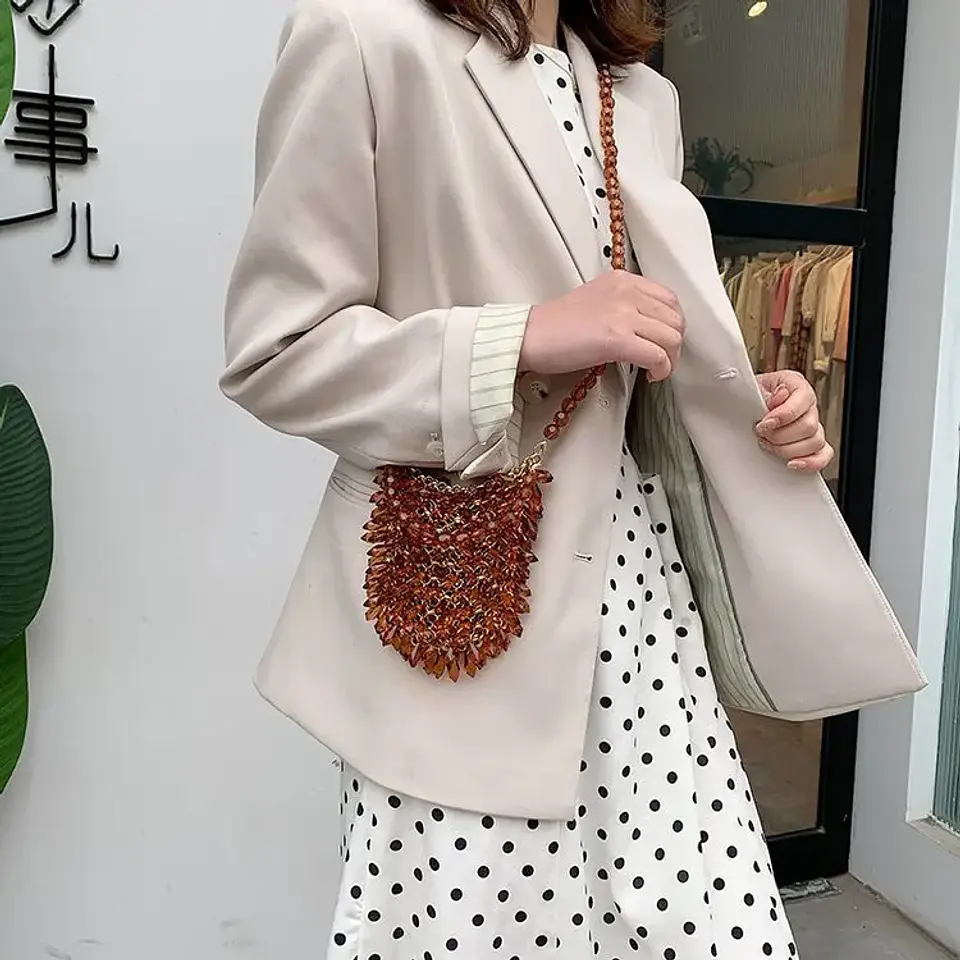 Beaded Handbag Sweet Bride's Handbag Fashion Dinner Bag Banquet Bag Women's Shoulder Bag 37