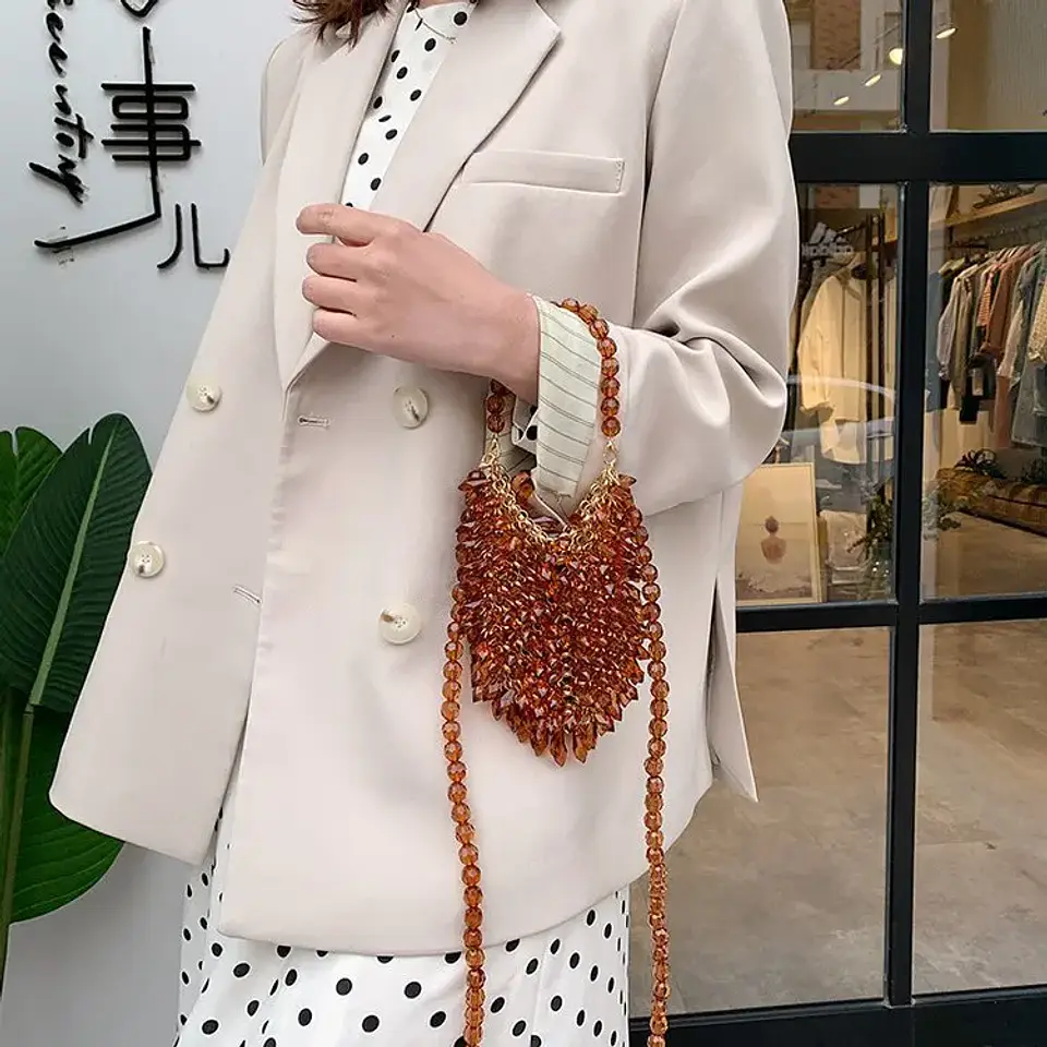 Beaded Handbag Sweet Bride's Handbag Fashion Dinner Bag Banquet Bag Women's Shoulder Bag 38