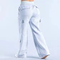 Ropa Mujer Fashion Solid Color Casual Pocket Versatile Pant Spring Temperament Commuting Loose Personality Sports Straight Pants - Miniatura 15