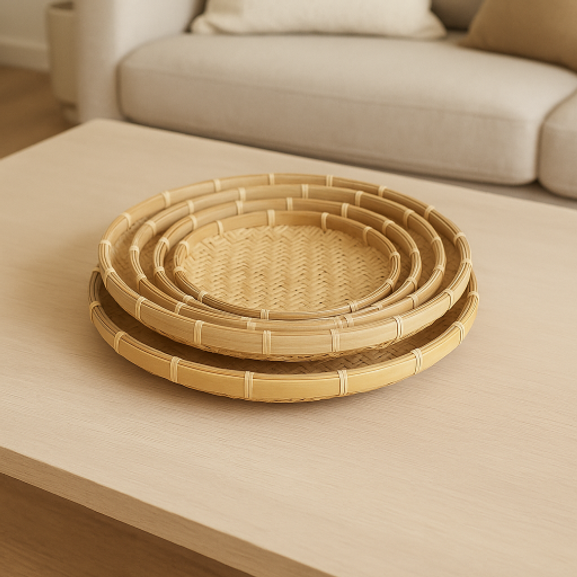 Bandejas Cernidores De Bambú 1