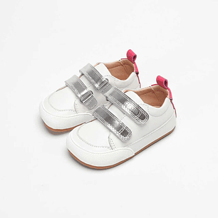 Zapatillas de Cuero MERAKI SILVER/FUCHSIA