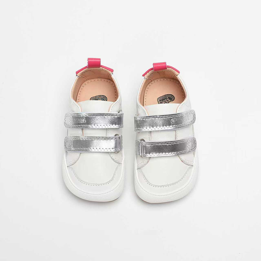 Zapatillas de Cuero MERAKI SILVER/FUCHSIA 3