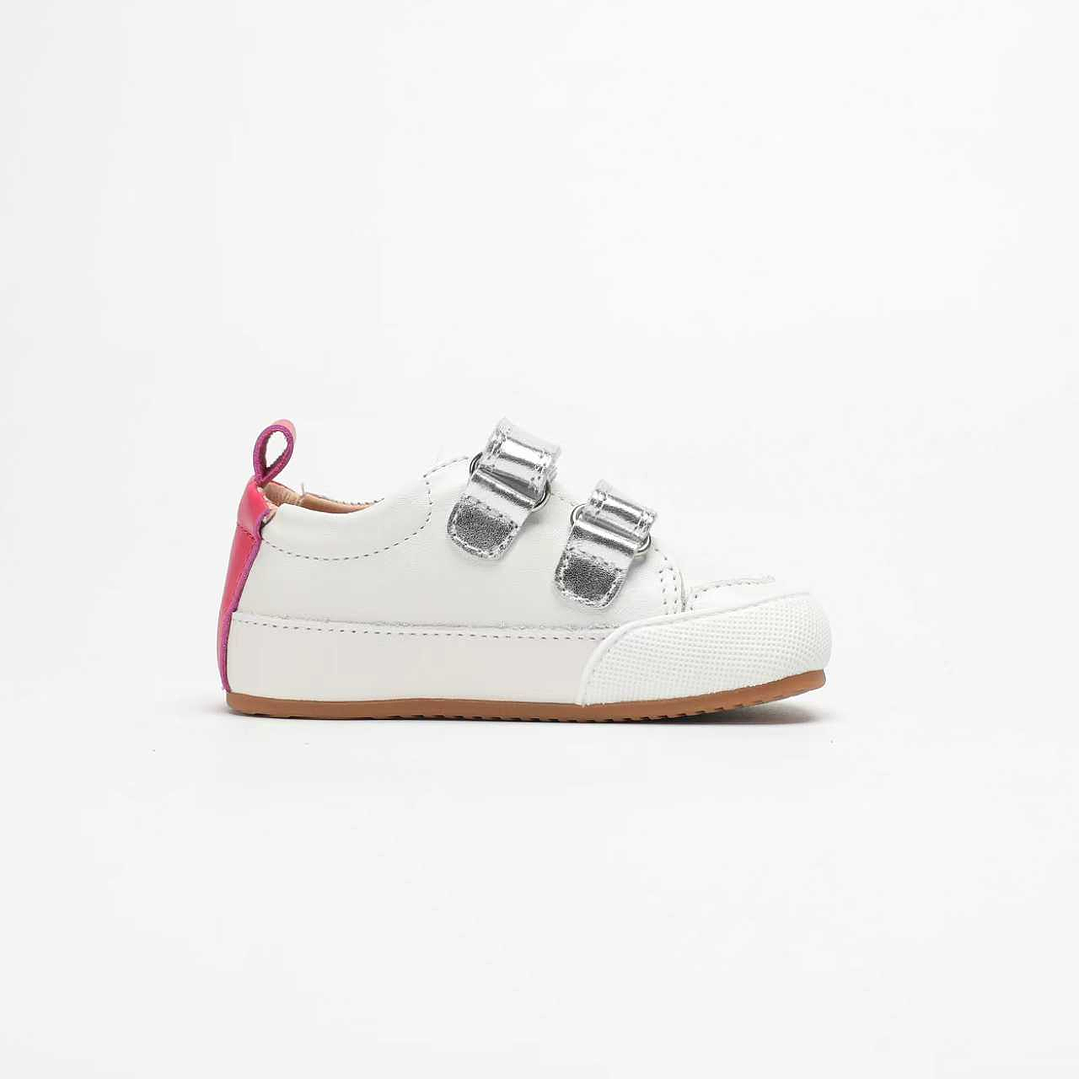 Zapatillas de Cuero MERAKI SILVER/FUCHSIA 5