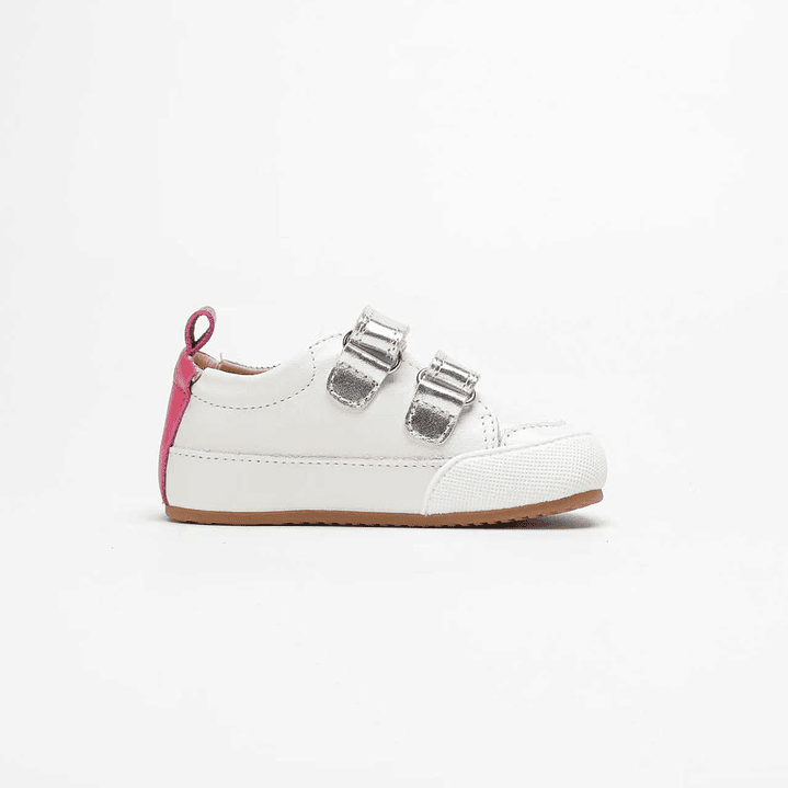 Zapatillas de Cuero MERAKI SILVER/FUCHSIA 5