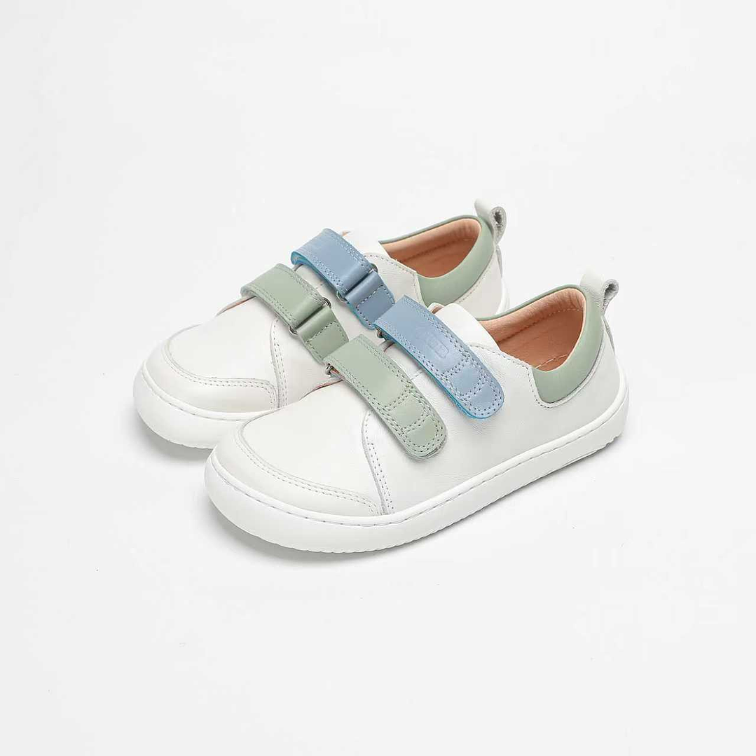 Zapatillas de Cuero MERAKI WHITE/BLUE (Children) 1