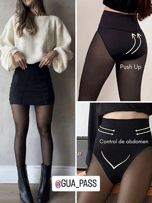 Panty efecto piel con faja