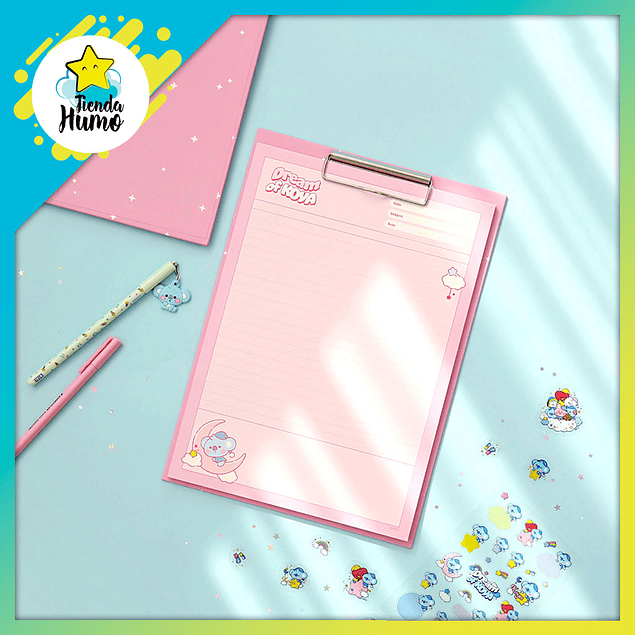 BT21 OFFICIAL - CLIPBOARD & NOTEPAD SET A4 DREAM