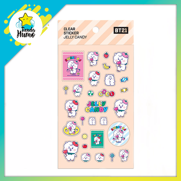 BT21 OFFICIAL - CLEAR STICKER JELLY CANDY