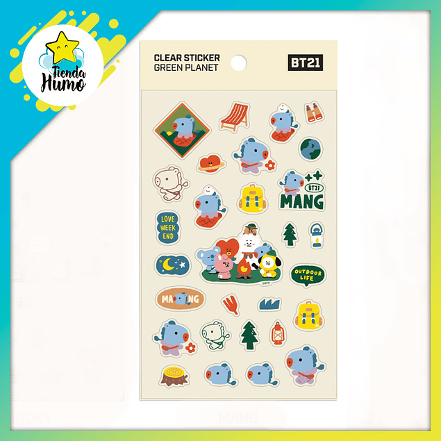 BT21 OFFICIAL - CLEAR STICKER PLANET