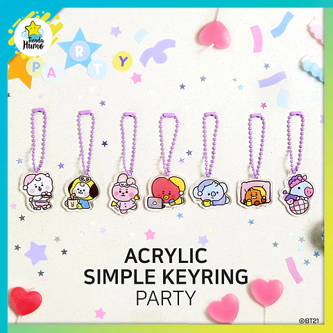 BT21 OFFICIAL - ACRYLIC SIMPLE KEYRING (PARTY)