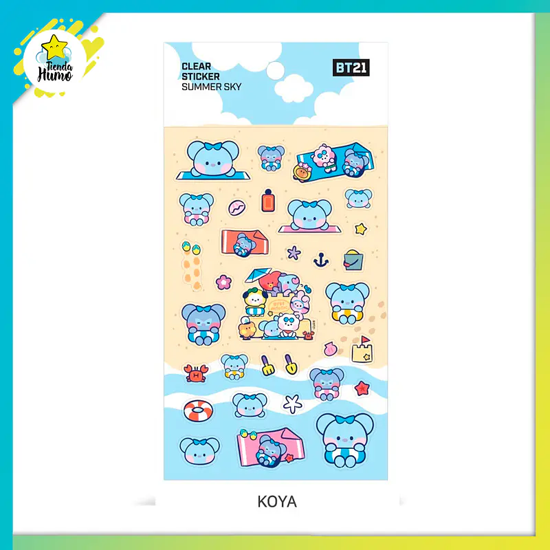 BT21 OFFICIAL - CLEAR STICKER (SUMMER SKY) 2