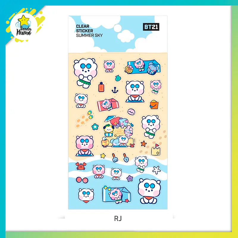 BT21 OFFICIAL - CLEAR STICKER (SUMMER SKY) 3
