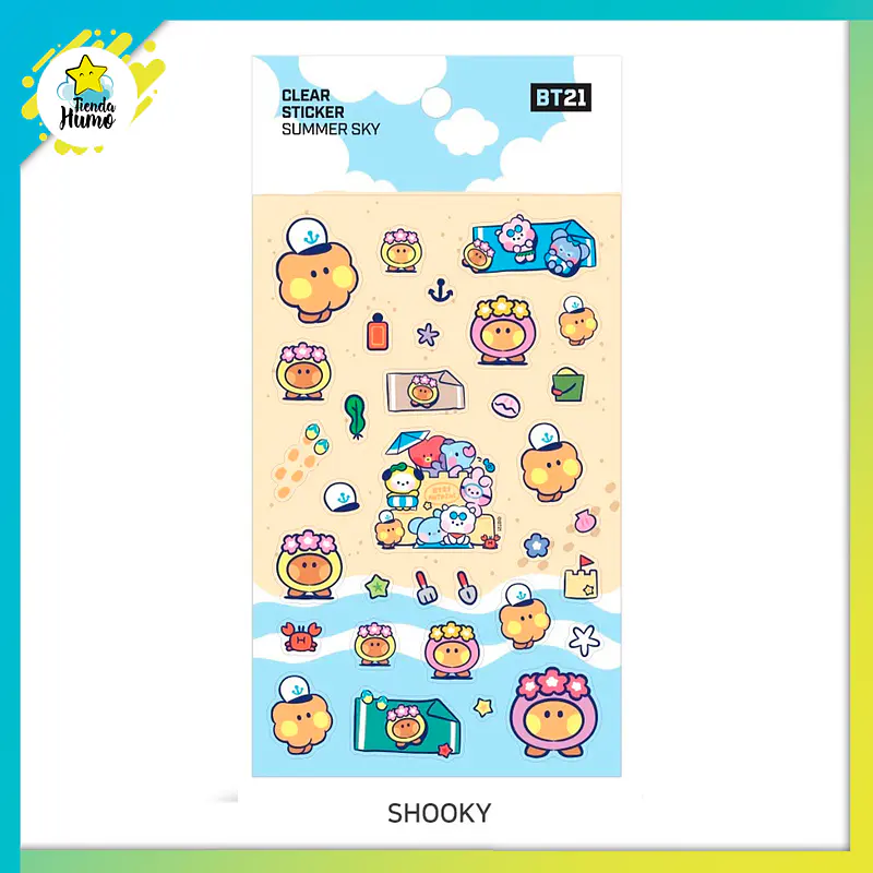 BT21 OFFICIAL - CLEAR STICKER (SUMMER SKY) 4