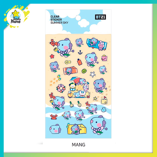 BT21 OFFICIAL - CLEAR STICKER (SUMMER SKY)