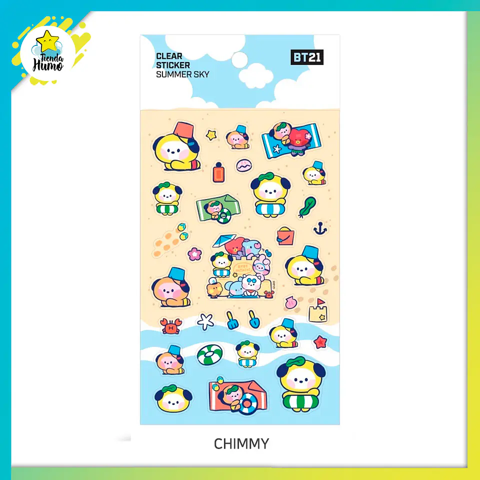 BT21 OFFICIAL - CLEAR STICKER (SUMMER SKY) 6