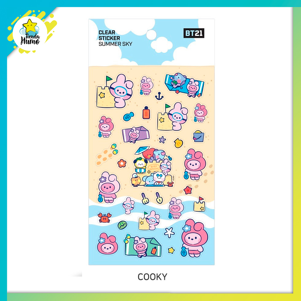 BT21 OFFICIAL - CLEAR STICKER (SUMMER SKY)