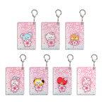 BT21 OFFICIAL - LEATHER PATCH CARD HOLDER (CHERRY BLOSSOM) 