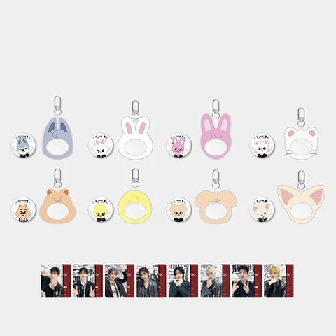STRAY KIDS dominATE SEOUL - SKZOO PIN BUTTON & COVER KEYRING SET