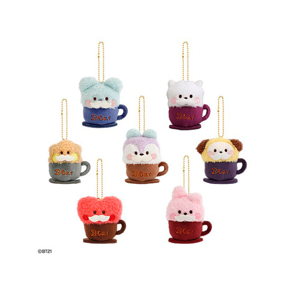 BT21 OFFICIAL - PLUSH KEYRING LATTE (MININI) 