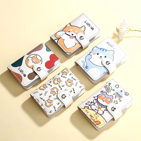 BINDER TARJETERO ECOCUERO "SHIBAINU CAT"