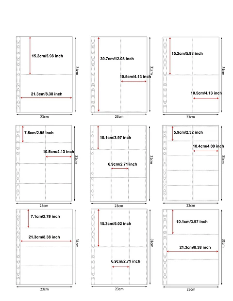 HOJAS BINDER TAMAÑO A4 VARIEDADES 