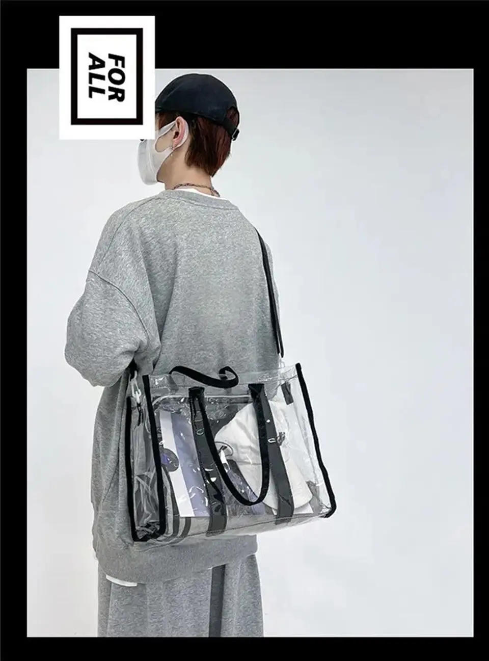 BOLSO TRANSPARENTE TAMAÑO MEDIO 1