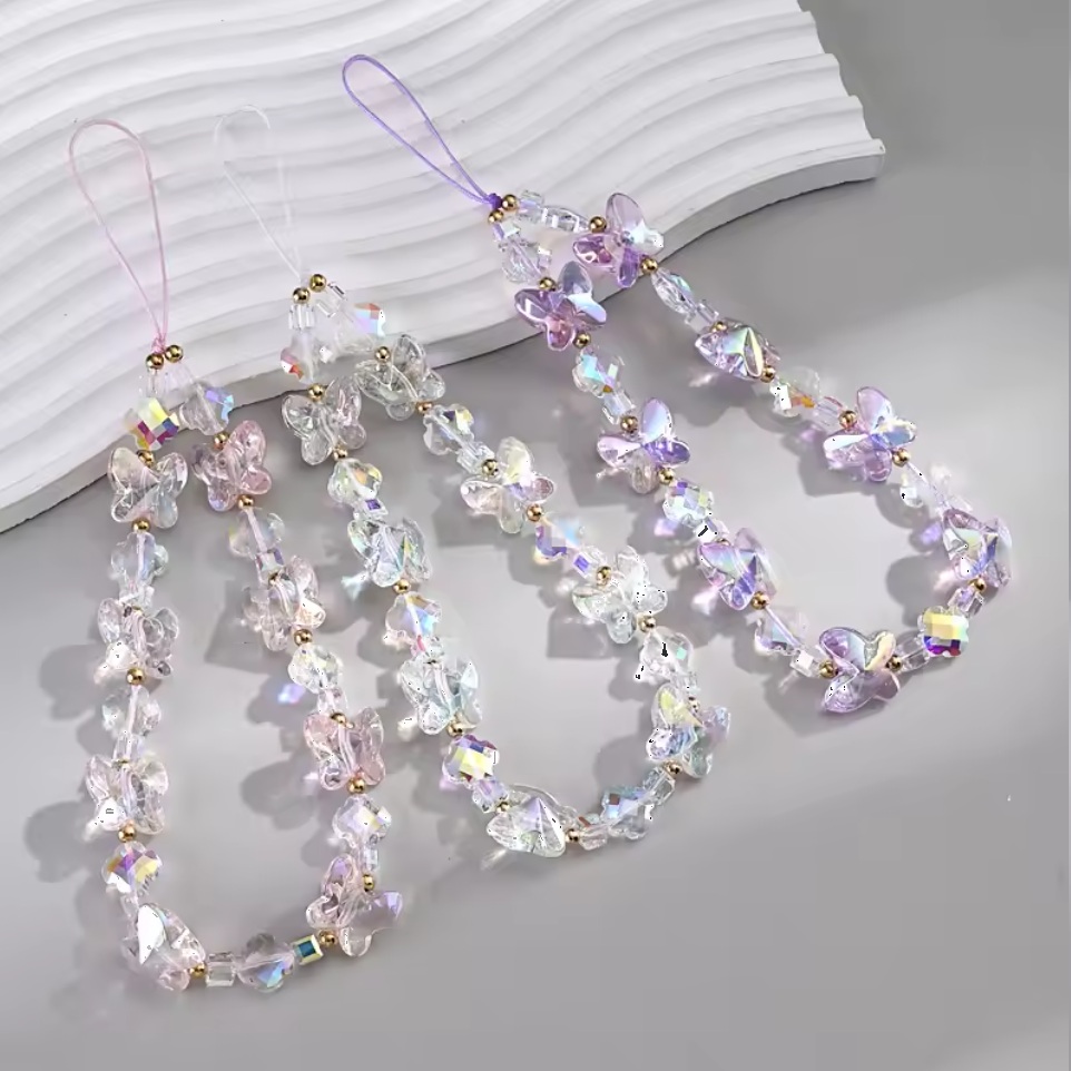 HAND STRAP CELULAR TRANSPARENTE "BUTTERFLY"