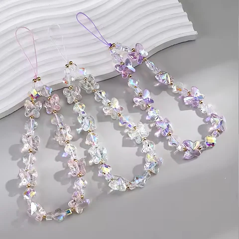 HAND STRAP CELULAR TRANSPARENTE "BUTTERFLY"
