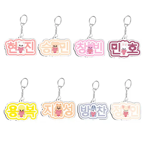 LLAVERO ACRILICO SKZOO "KOREAN NAME"